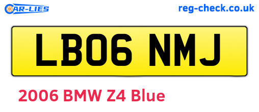 LB06NMJ are the vehicle registration plates.