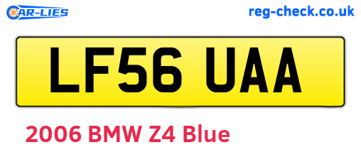 LF56UAA are the vehicle registration plates.