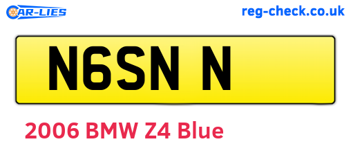 N6SNN are the vehicle registration plates.