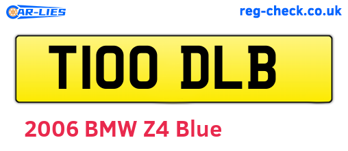 T100DLB are the vehicle registration plates.