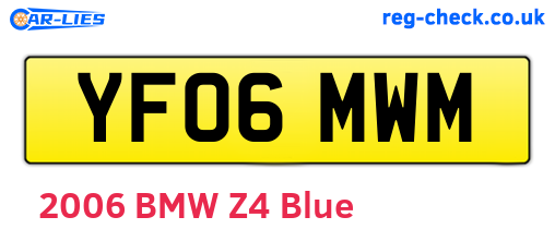 YF06MWM are the vehicle registration plates.
