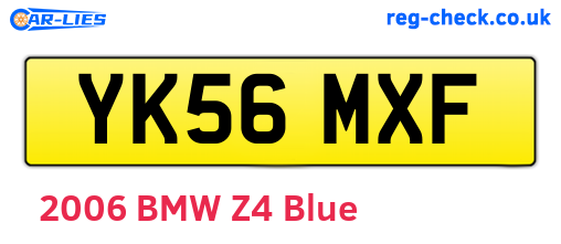 YK56MXF are the vehicle registration plates.