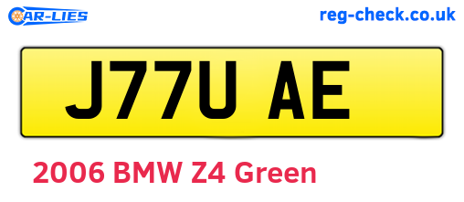 J77UAE are the vehicle registration plates.