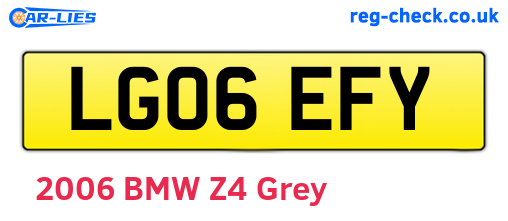 LG06EFY are the vehicle registration plates.
