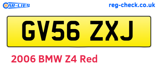 GV56ZXJ are the vehicle registration plates.