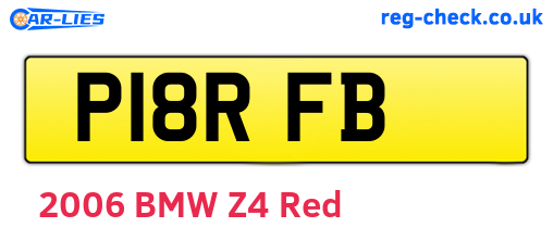P18RFB are the vehicle registration plates.