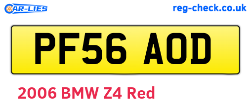 PF56AOD are the vehicle registration plates.