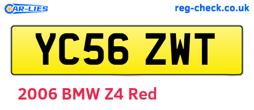 YC56ZWT are the vehicle registration plates.