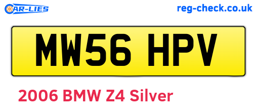 MW56HPV are the vehicle registration plates.