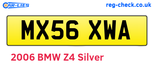 MX56XWA are the vehicle registration plates.
