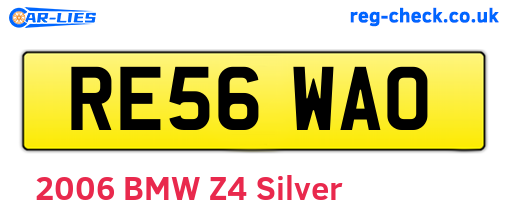 RE56WAO are the vehicle registration plates.