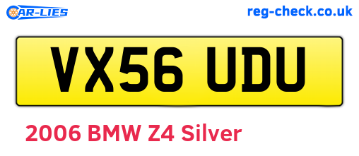 VX56UDU are the vehicle registration plates.