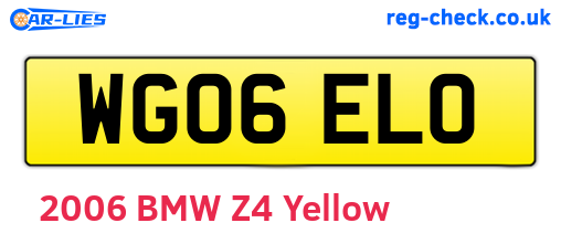 WG06ELO are the vehicle registration plates.