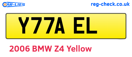 Y77AEL are the vehicle registration plates.