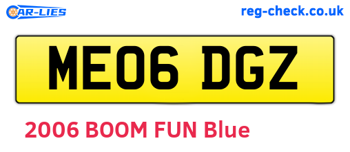 ME06DGZ are the vehicle registration plates.