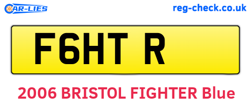 F6HTR are the vehicle registration plates.