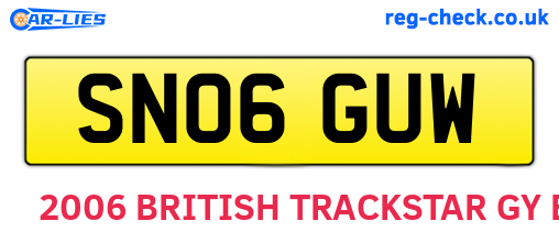 SN06GUW are the vehicle registration plates.