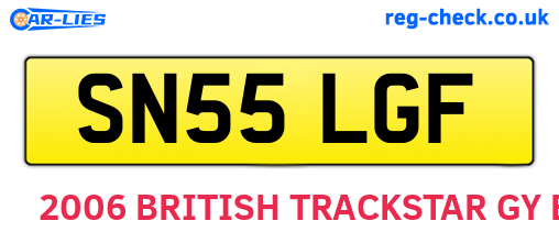 SN55LGF are the vehicle registration plates.