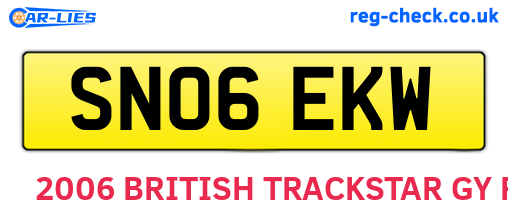 SN06EKW are the vehicle registration plates.