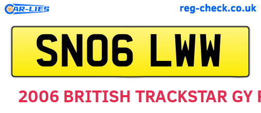 SN06LWW are the vehicle registration plates.