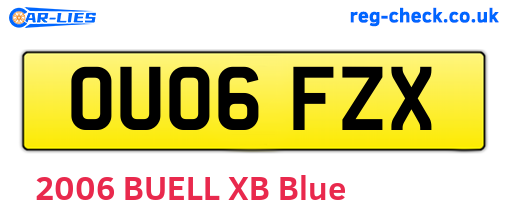 OU06FZX are the vehicle registration plates.