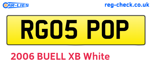 RG05POP are the vehicle registration plates.