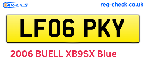 LF06PKY are the vehicle registration plates.