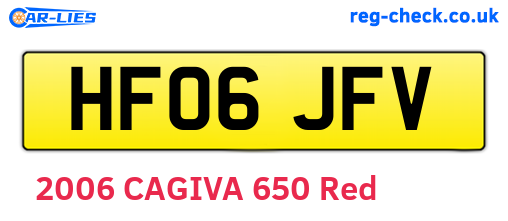 HF06JFV are the vehicle registration plates.