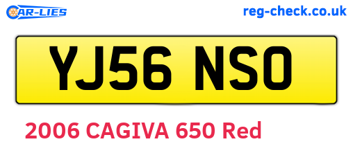 YJ56NSO are the vehicle registration plates.