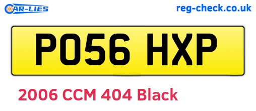 PO56HXP are the vehicle registration plates.