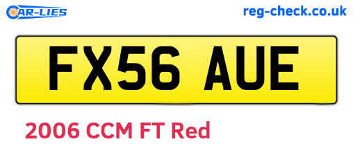 FX56AUE are the vehicle registration plates.