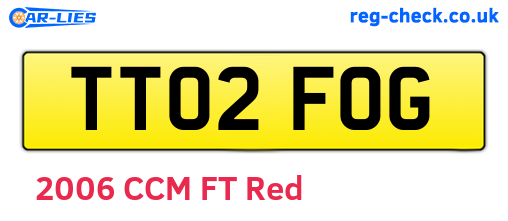 TT02FOG are the vehicle registration plates.