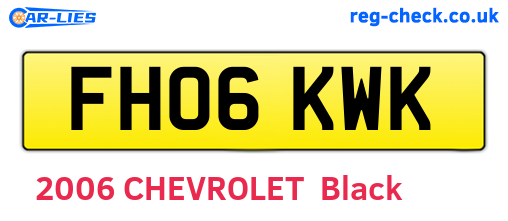 FH06KWK are the vehicle registration plates.