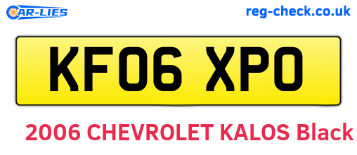 KF06XPO are the vehicle registration plates.