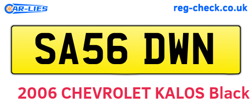 SA56DWN are the vehicle registration plates.