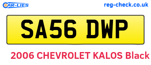SA56DWP are the vehicle registration plates.