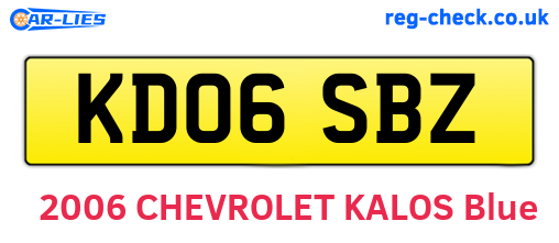 KD06SBZ are the vehicle registration plates.