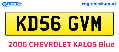KD56GVM are the vehicle registration plates.