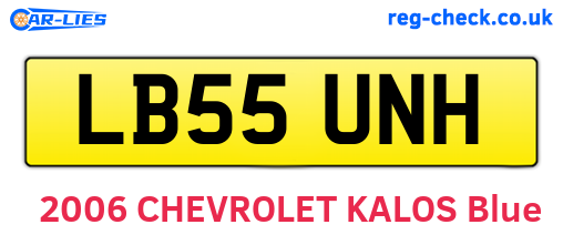 LB55UNH are the vehicle registration plates.