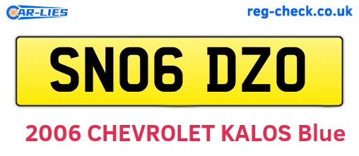 SN06DZO are the vehicle registration plates.
