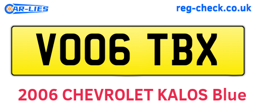 VO06TBX are the vehicle registration plates.