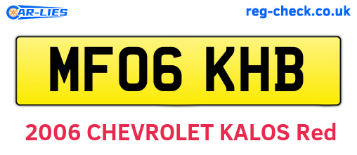 MF06KHB are the vehicle registration plates.