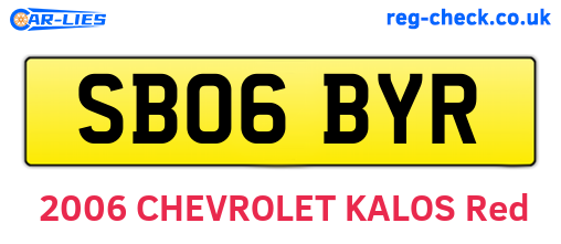SB06BYR are the vehicle registration plates.