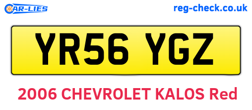 YR56YGZ are the vehicle registration plates.