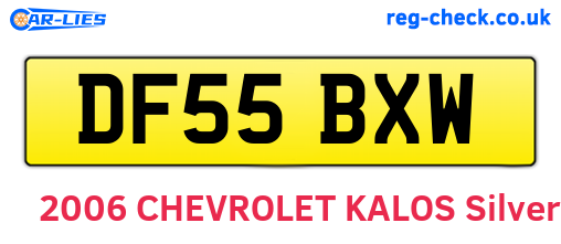 DF55BXW are the vehicle registration plates.