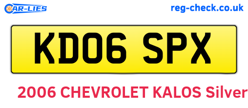 KD06SPX are the vehicle registration plates.