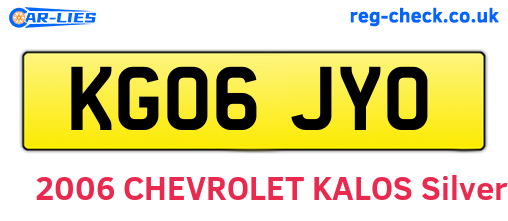 KG06JYO are the vehicle registration plates.