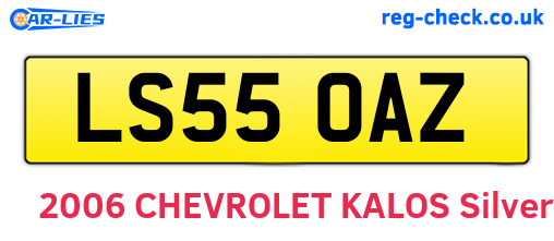 LS55OAZ are the vehicle registration plates.