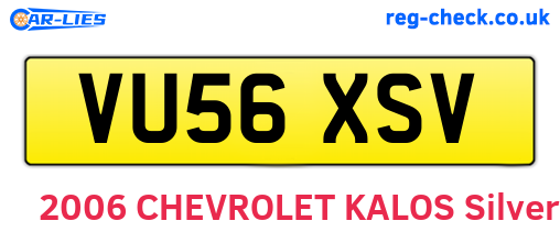 VU56XSV are the vehicle registration plates.