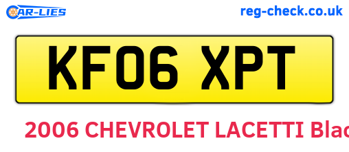 KF06XPT are the vehicle registration plates.